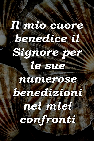 Il mio cuore benedice il Signore per le sue numerose benedizioni nei miei confronti