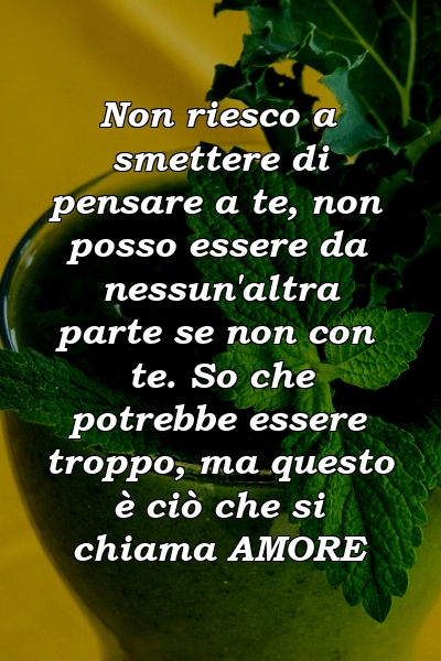 Non riesco a smettere di pensare a te, non posso essere da nessun