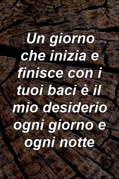 Un giorno che inizia e finisce con i tuoi baci è il mio desiderio ogni giorno e ogni notte